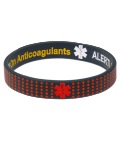 Anticoagulant Alert - Emergency Medical ID Bracelet (Reversible style)
