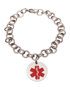 Stainless Steel Round Pendant Bracelet - Blank