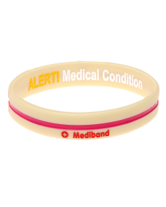 Cream Cross - Reversible Write On Medical Bracelet