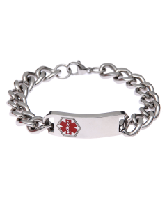 Stainless Steel Classic Bracelet, medical ID, laser etching, laser engraved medical ID, medical alert