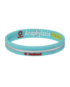 Designer Anaphylaxis Turquoise Stripe Medical Alert Bracelet