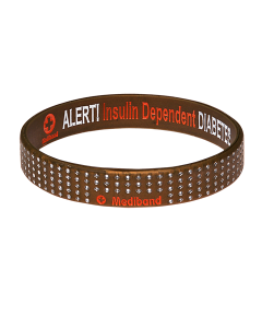 Diabetes Insulin Dependent - Gold Dot Reversible Medical ID Bracelet