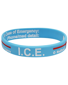 Light Blue ICE - Reversible Write On Medical ID Bracelet