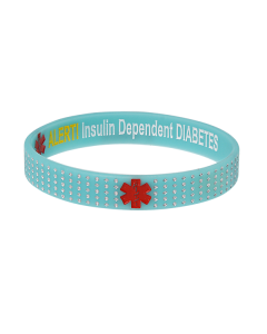 Designer Insulin Dependent Diabetes Turquoise Dots Medical Alert Bracelet