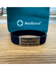 active classic medical ID, mediband, laser engraving