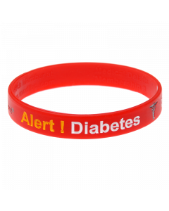 Diabetes - Red Reversible Write On Medical Bracelet