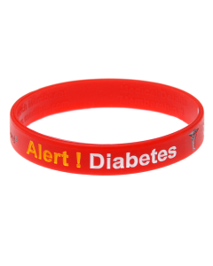 Diabetes - Red Reversible Write On Medical Bracelet