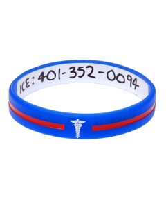 Blue Cross - Reversible Write On Medical Bracelet