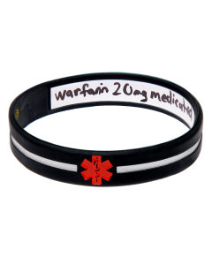 Black Cross - Reversible Write On Medical Bracelet