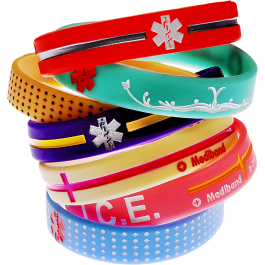 Silicone medical alert bracelet online