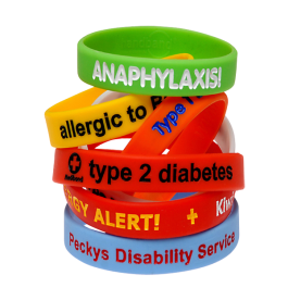 Custom Colour Silicone Medical ID Bracelets by Mediband