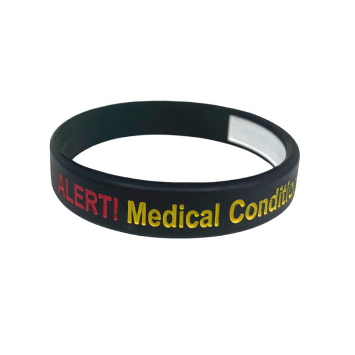 Black Reversible Write On Medical Bracelet M Black