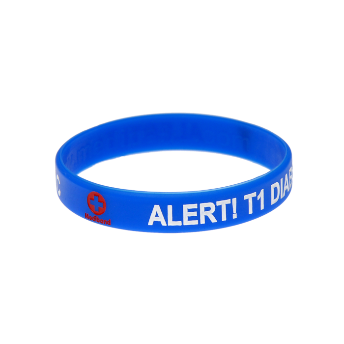 Mediband Diabetes Type 1 Silicone Medical ID Bracelet
