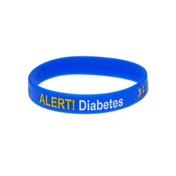 Diabetes Curb Link Medical ID Bracelet with 1.5 Inch Plaque-