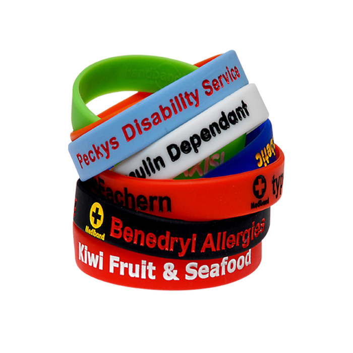 Custom silicone medical id bracelets online
