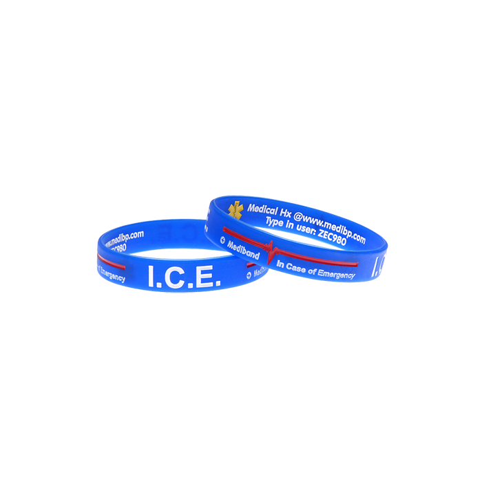 Custom Reversible Silicone Medical Alert Bracelet Mediband