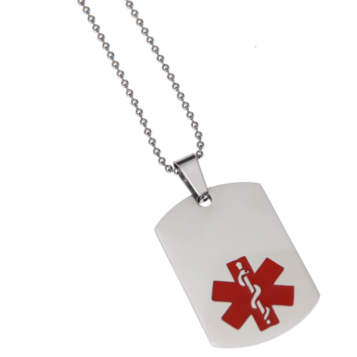 Stainless Steel Dog Tag Medical Alert Jewellery