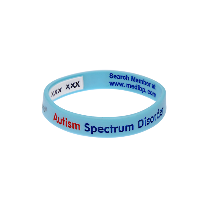 SayitBands Autistic Medical Alert Wristband Bracelet in Red