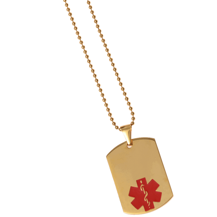 Red Dog Tag with Chain