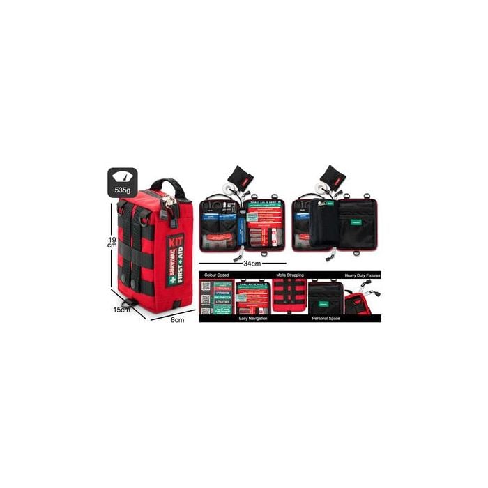 SURVIVAL Handy First Aid KIT - Kit Di Primo Soccorso Portatile Con Sistema MOLLE E Contenuti Per Emergenze - 2