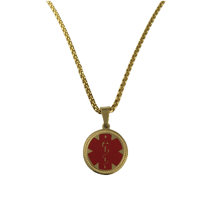 Necklace with sales round pendant gold