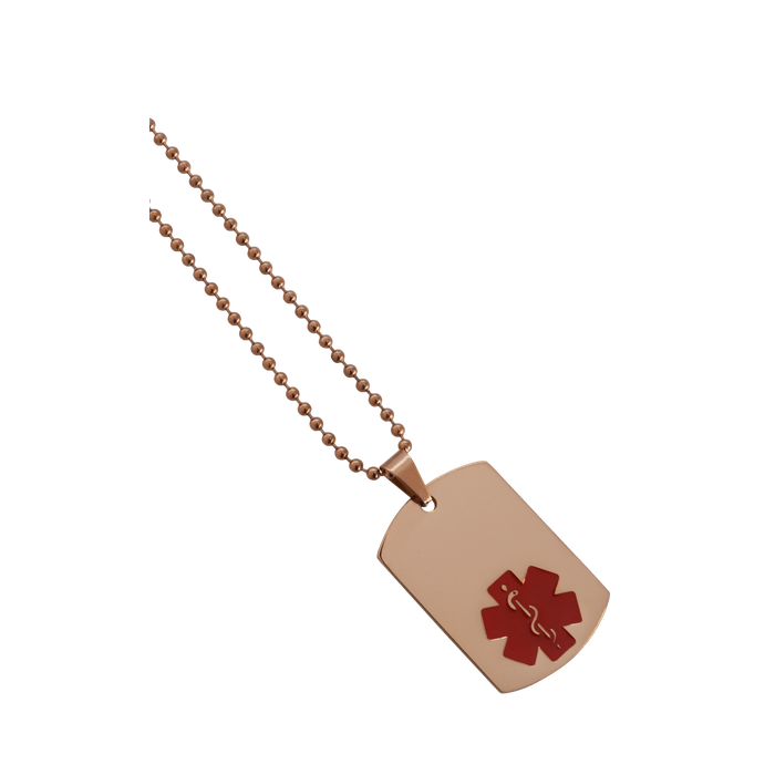 Red Dog Tag with Chain