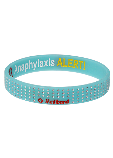 Designer Anaphylaxis Turquoise Dots Medical Alert Bracelet