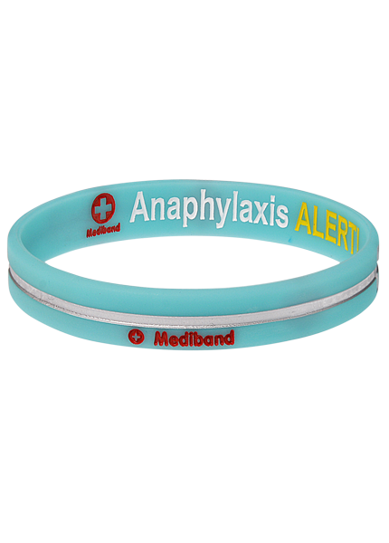 Designer Anaphylaxis Turquoise Stripe Bracelet