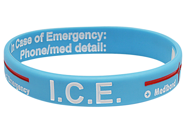 Light Blue ICE - Reversible Write On Medical ID Bracelet
