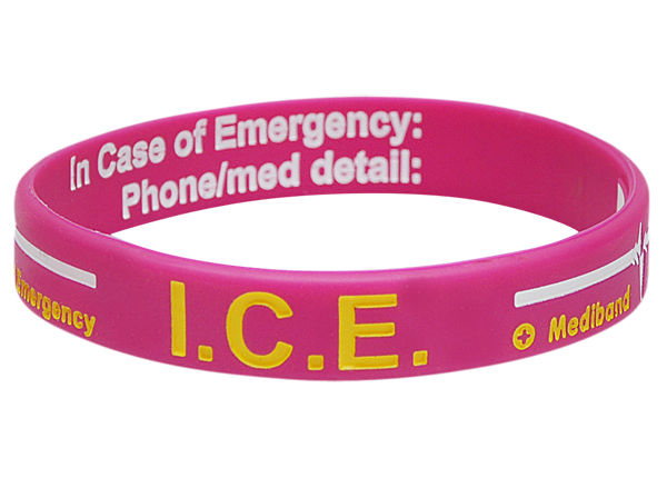 Pink ICE - Reversible Write On Medical ID Bracelet