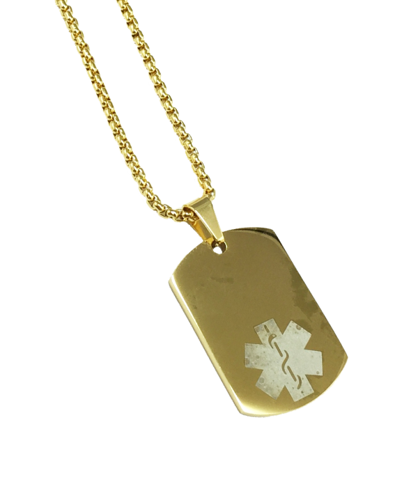 Rustic Patina Gold Dog Tag