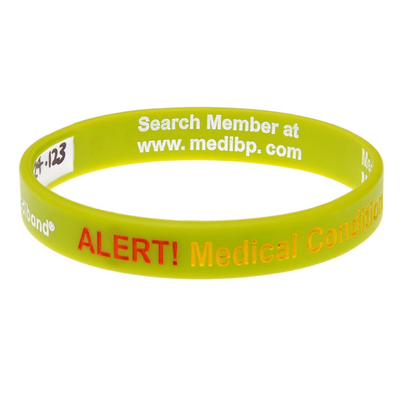 Neon Medical Condition Alert - Reversible Write On Medical Bracelet