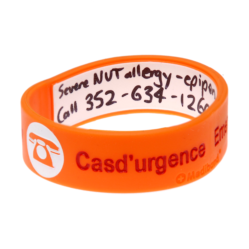 Kid's Write On Travel ID Bracelet - Orange