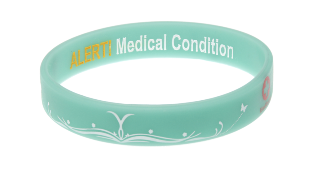 pretty floral medical id bracelet
