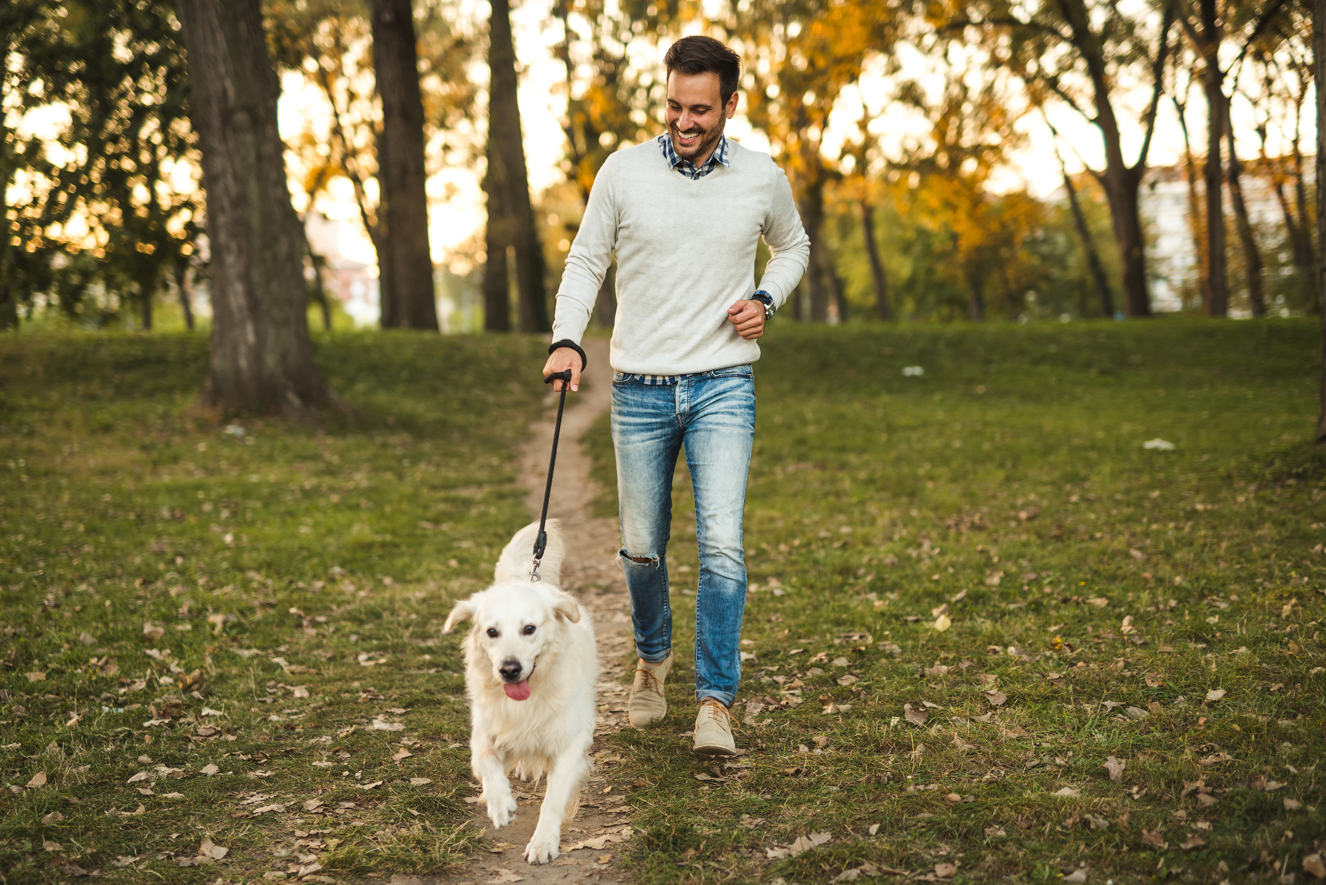 Couple going for a walk to stay healthy — regular walking is one of the best things Australians can do for their health