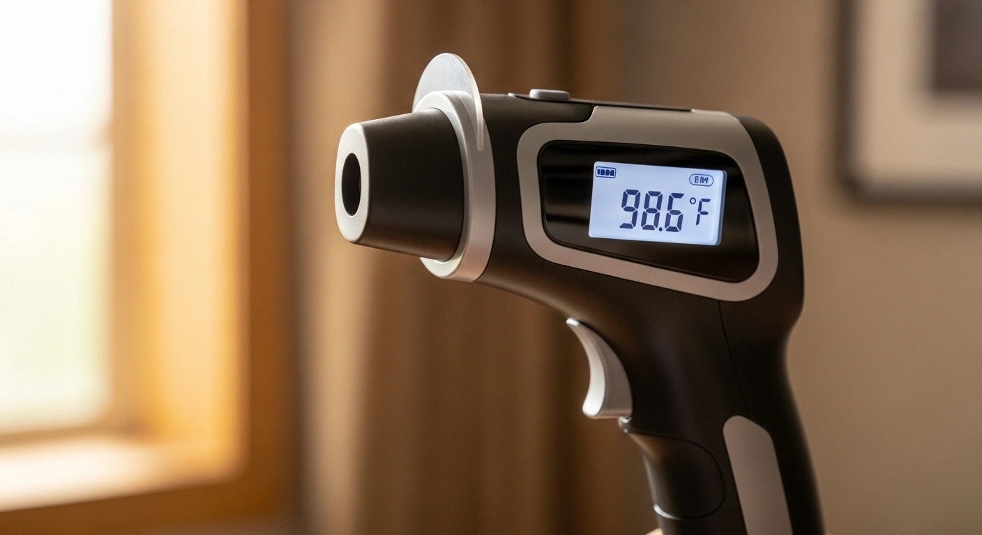 non contact forehead infrared thermometer measuring temperature
