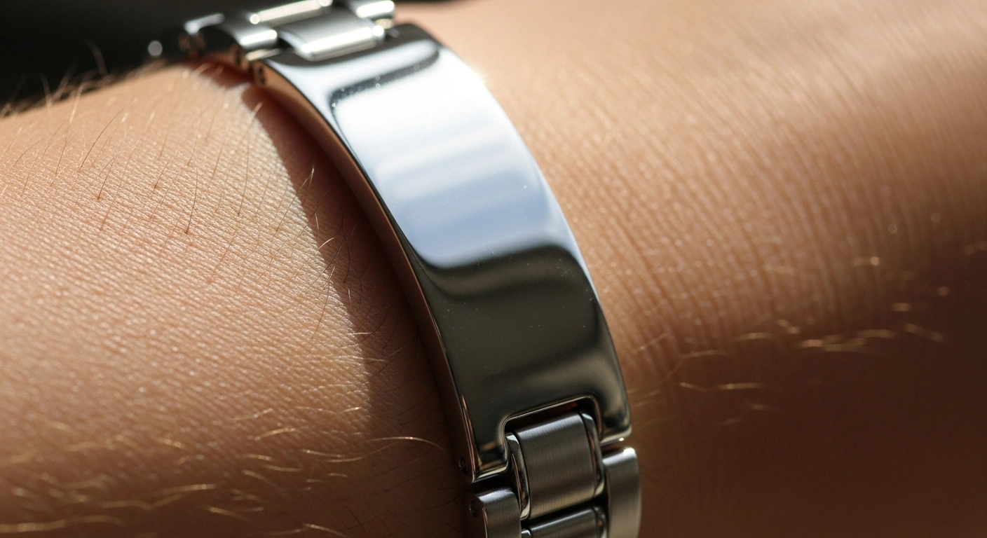 stainless steel medical alert bracelet engraved with emergency information