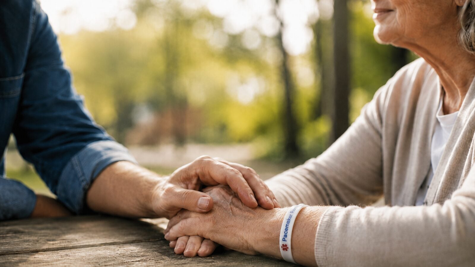 Two generations holding hands &mdash; Mediband partnerships across generations